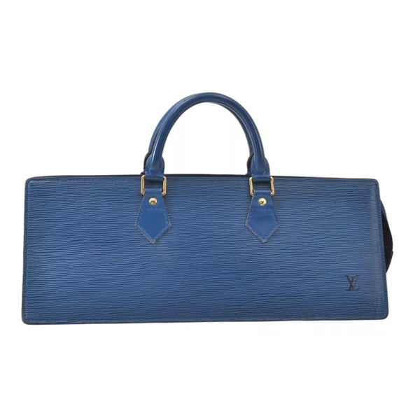 Authentic Louis Vuitton Epi Sac Triangle Hand Bag Blue M52095 LV 4183K - Picture 16 of 16